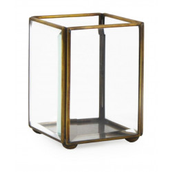 Boite Verre Bronze Bronze 8x8x10cm