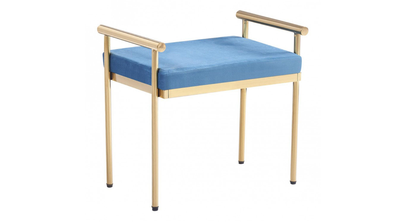 Banc Acier Polyester Or 60x40x56cm