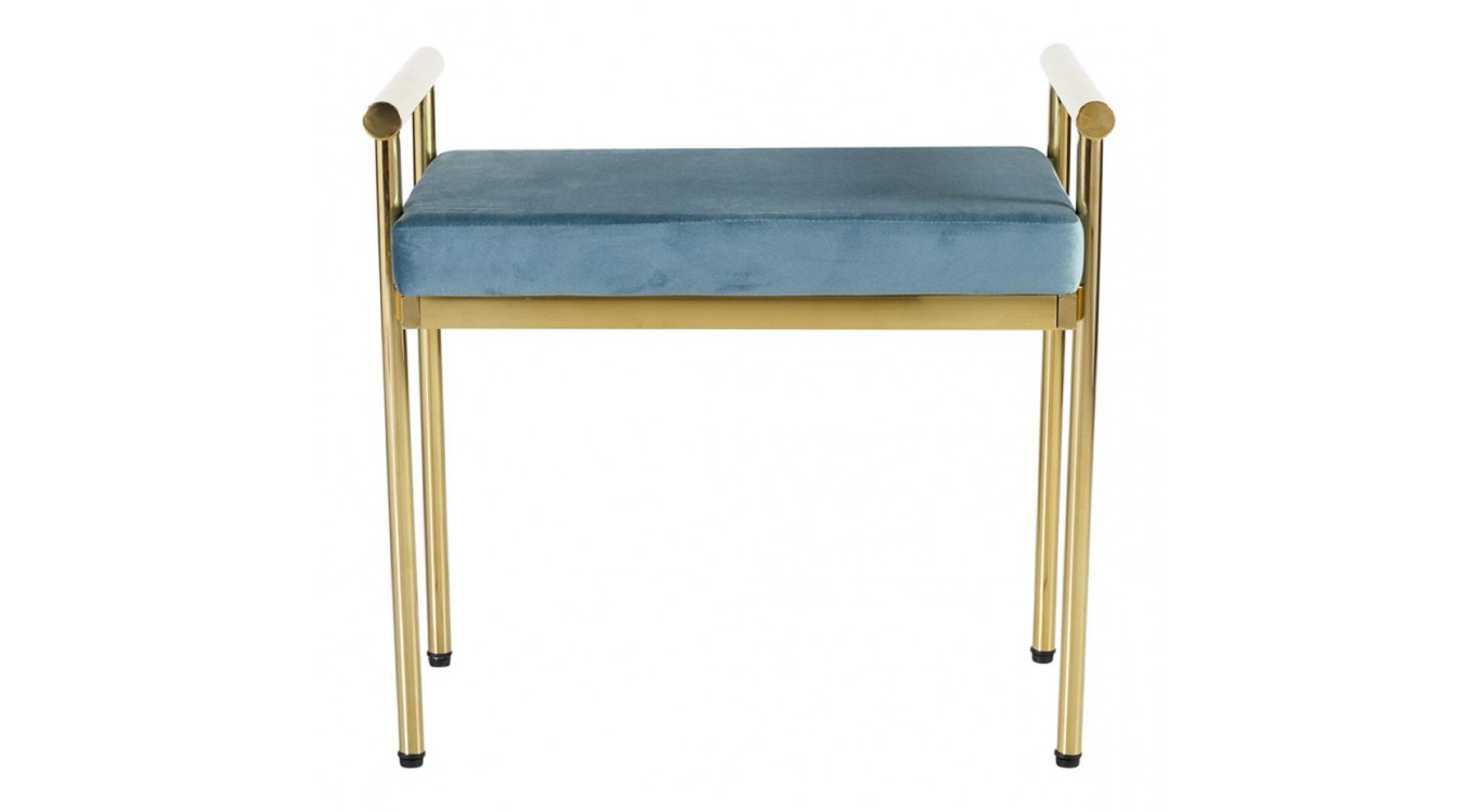 Banc Acier Polyester Or 60x40x56cm