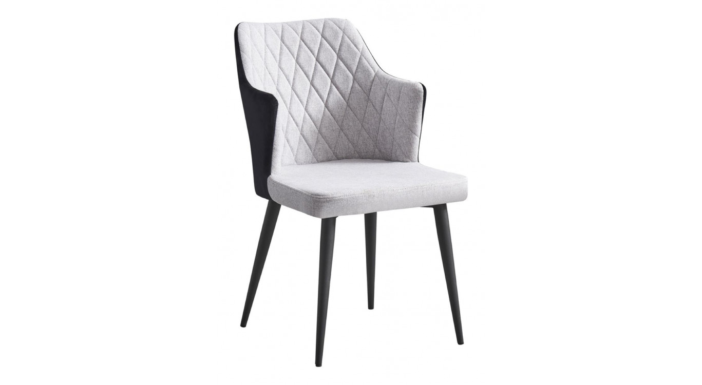 Fauteuil Acier Polyester Gris 75x55x81cm