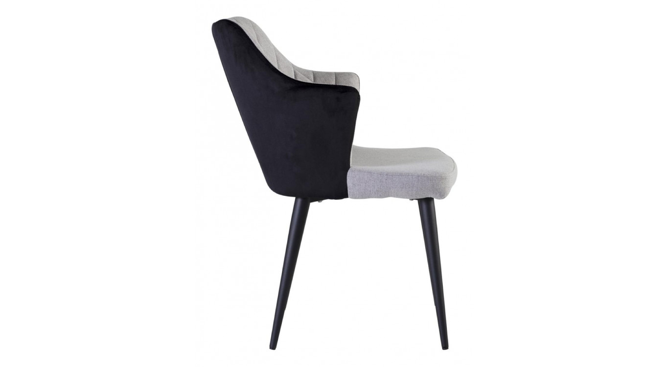 Fauteuil Acier Polyester Gris 75x55x81cm