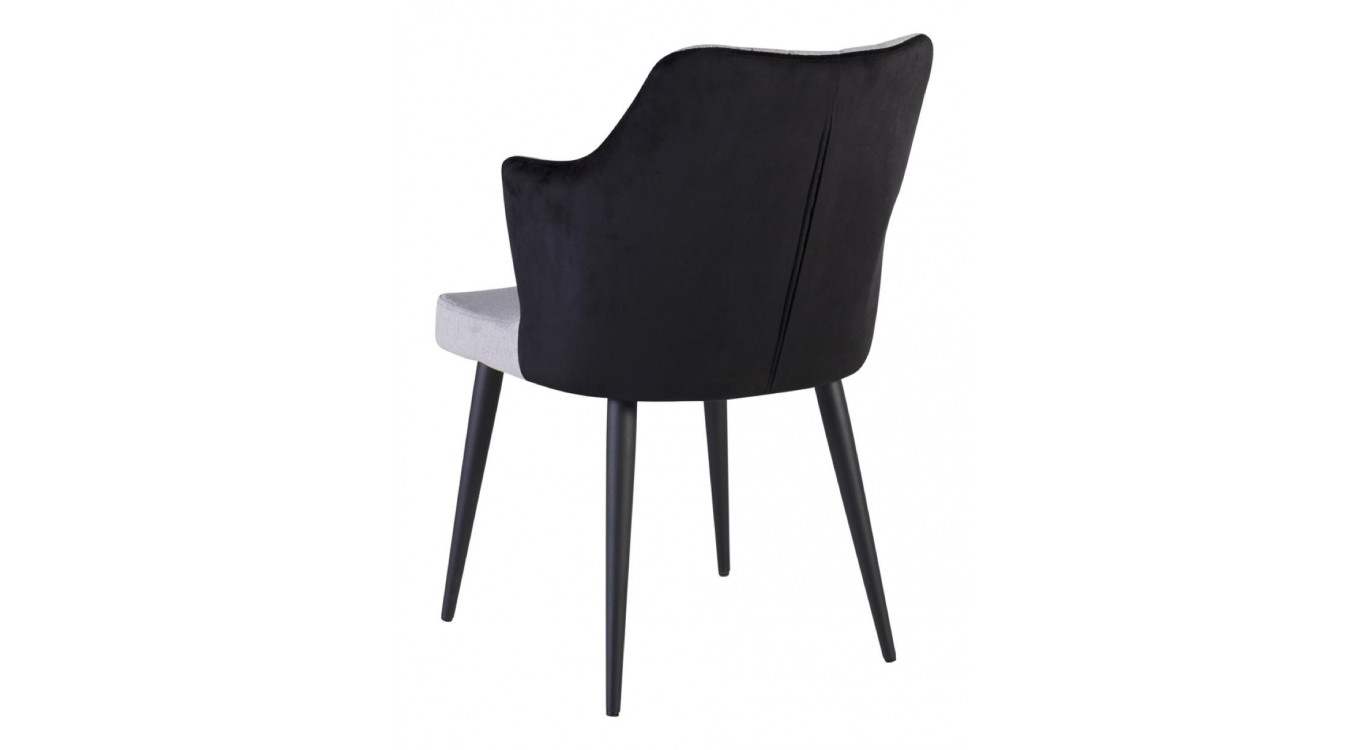 Fauteuil Acier Polyester Gris 75x55x81cm