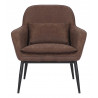 Fauteuil Fer Peau Synthétique Marron 73x80x83cm