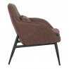 Fauteuil Fer Peau Synthétique Marron 73x80x83cm