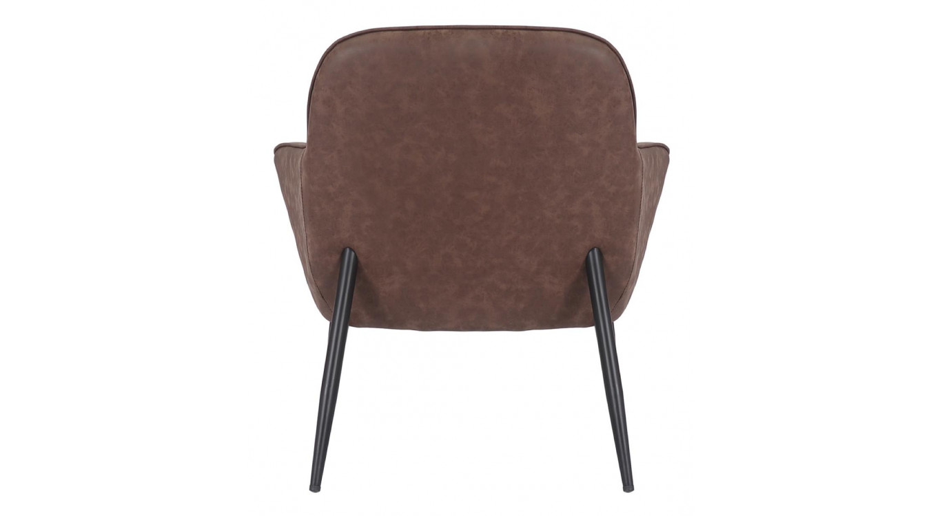 Fauteuil Fer Peau Synthétique Marron 73x80x83cm