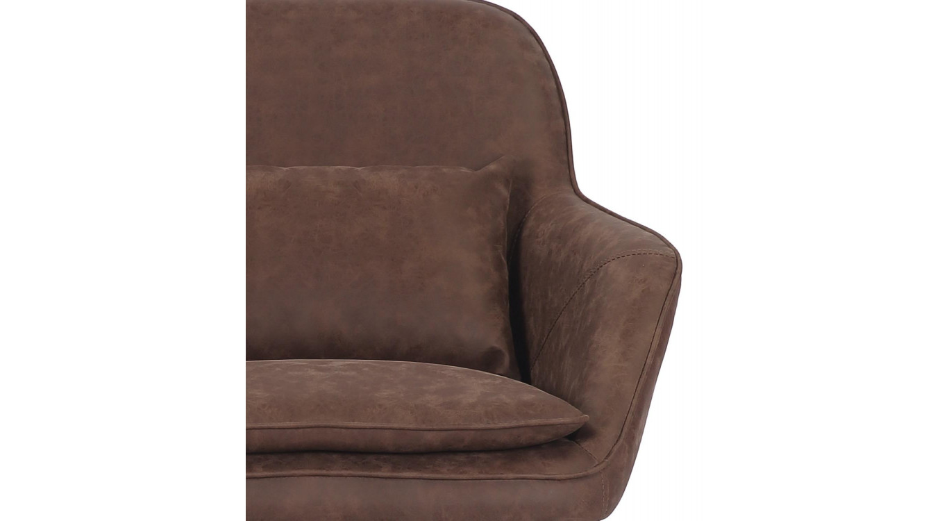 Fauteuil Fer Peau Synthétique Marron 73x80x83cm