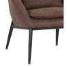 Fauteuil Fer Peau Synthétique Marron 73x80x83cm