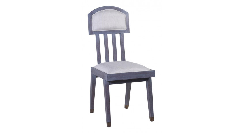 Chaise Bois Polyester Bleu 45x45x100cm