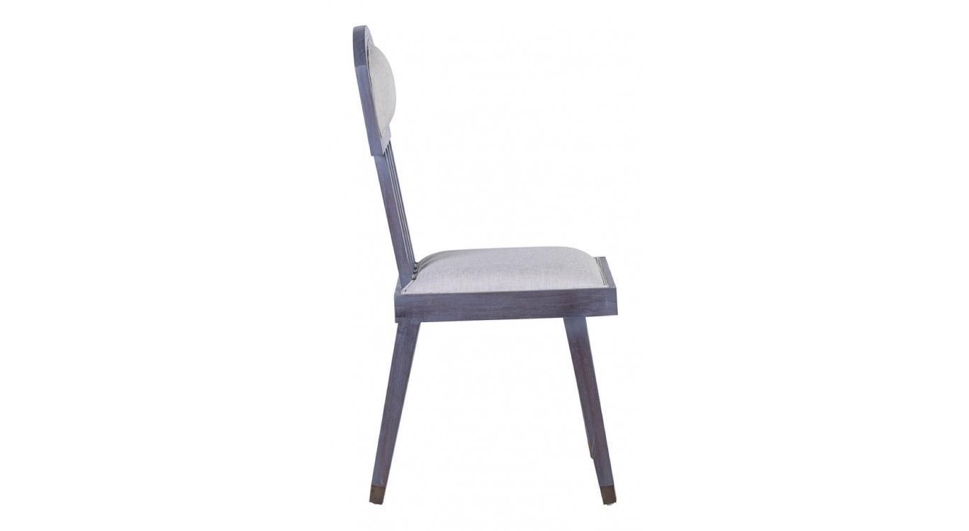 Chaise Bois Polyester Bleu 45x45x100cm