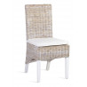 Chaise avec Coussin Bois Rotin Marron 47x54x97cm