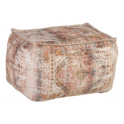 Tabouret Polyester Coton Viscose Orange 75x55x42cm