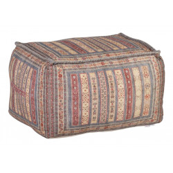 Tabouret Polyester Coton Viscose Multicolore 75x55x42cm