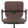 Fauteuil Fer Peau Synthétique Marron 60x58x83/100cm