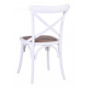 Chaise Bois Rotin Blanc 50x55x89cm