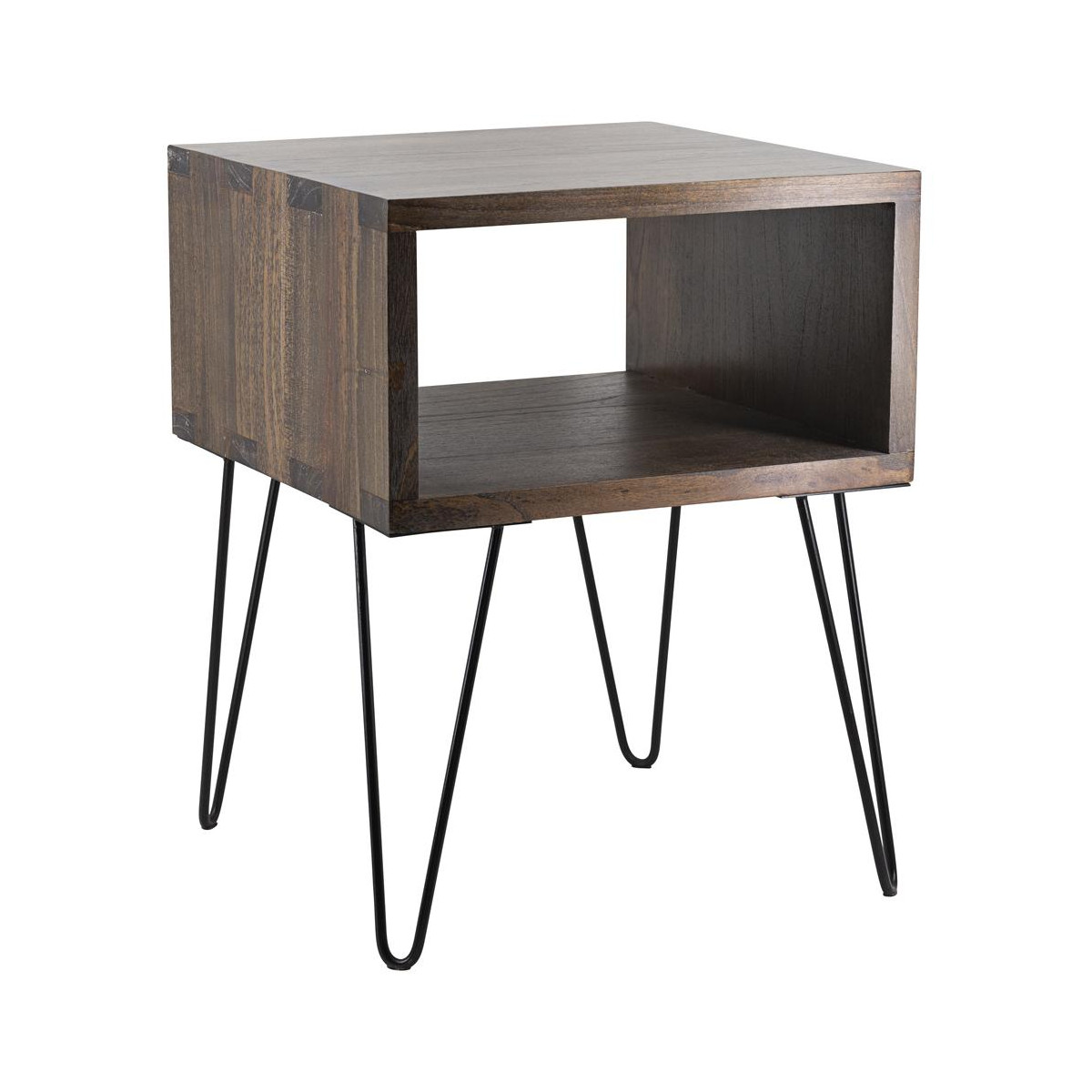 Table de Chevet Bois Fer Marron 45x40x50cm