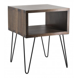 Table de Chevet Bois Fer Marron 45x40x50cm