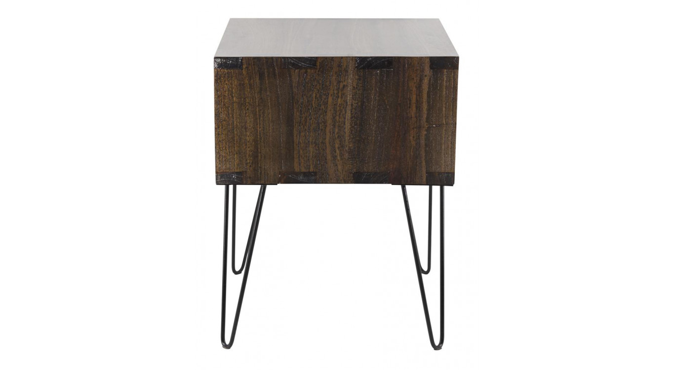 Table de Chevet Bois Fer Marron 45x40x50cm