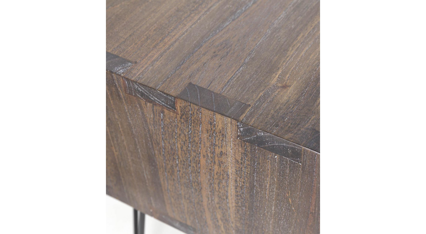 Table de Chevet Bois Fer Marron 45x40x50cm