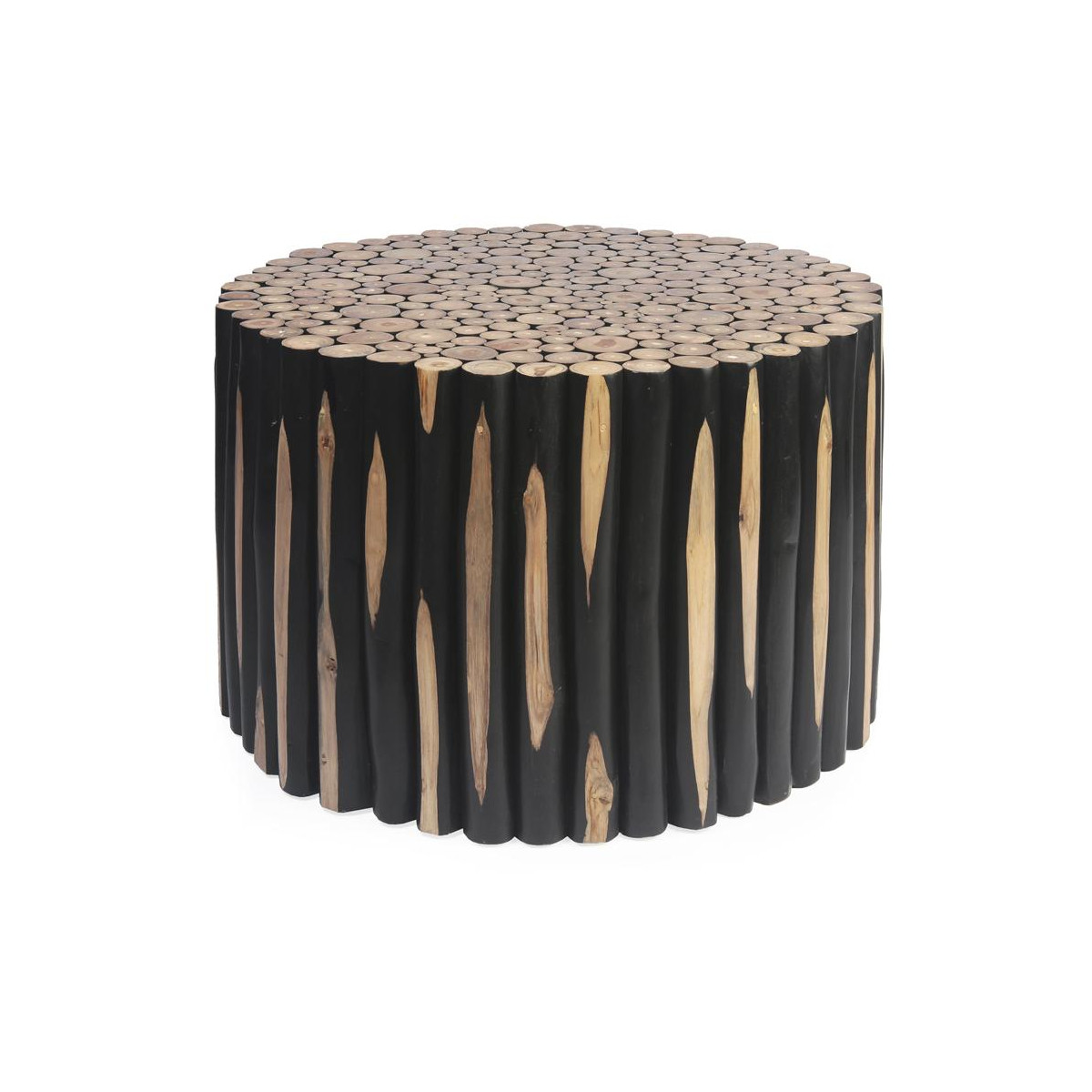 Table Basse Bois Noir 70x70x50cm