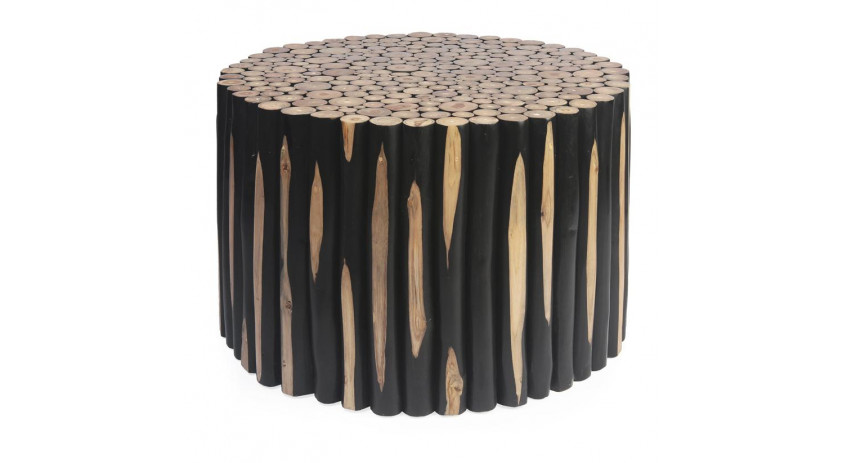 Table Basse Bois Noir 70x70x50cm