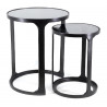 Lot de 2 Consoles Aluminum Verre Noir 40x40x80cm