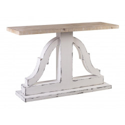 Console Bois MDF Blanc 122x38x77cm