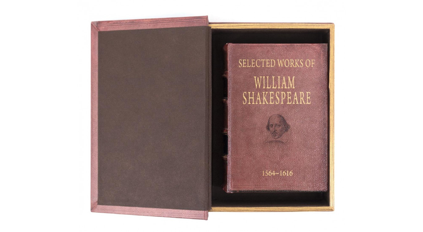 Livre William Shakespeare Carton Similicuir Rouge 19x7x27cm