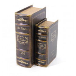 Livre Age of Innocence Carton Similicuir Marron 15x7x23cm