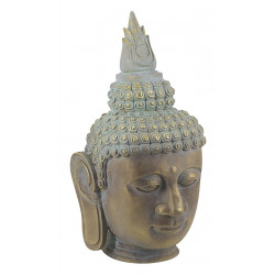 Statue Bouddha Plâtre Bronze 35x35x65cm