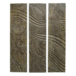 Triptyque Bois Marron 105x2x140cm