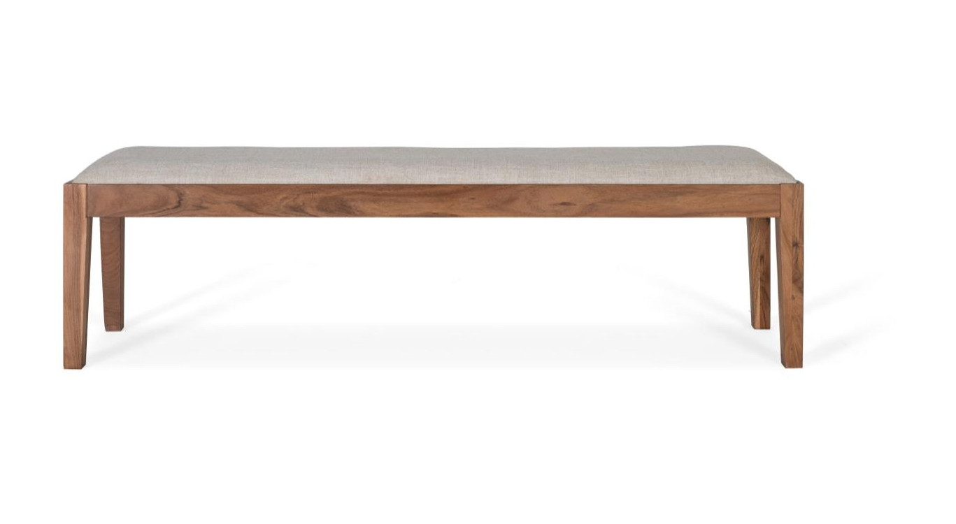 Banc Bois Tissu Marron 180x42x50cm