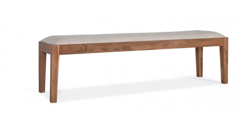 Banc Bois Tissu Marron 180x42x50cm