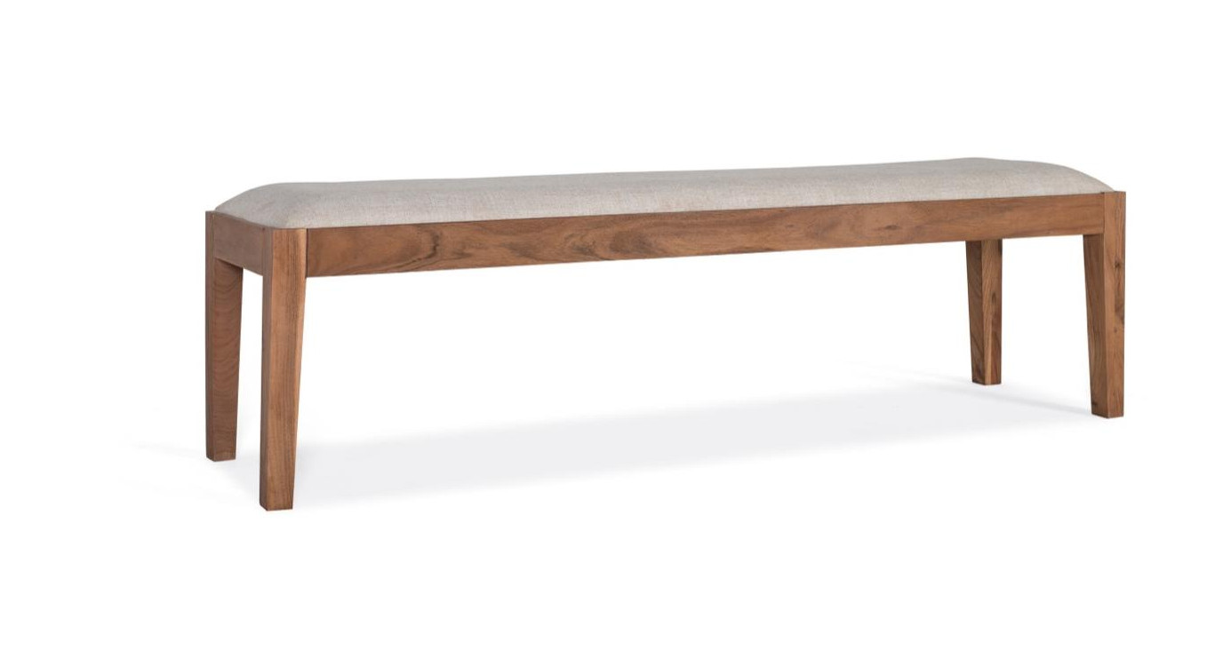 Banc Bois Tissu Marron 180x42x50cm