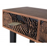 Console 3 Tiroirs Bois Fer Marron 120x35x91cm