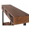 Console 3 Tiroirs Bois Fer Marron 120x35x91cm