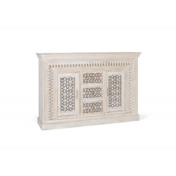 Buffet 3 Tiroirs Bois Blanc 150x40x100cm