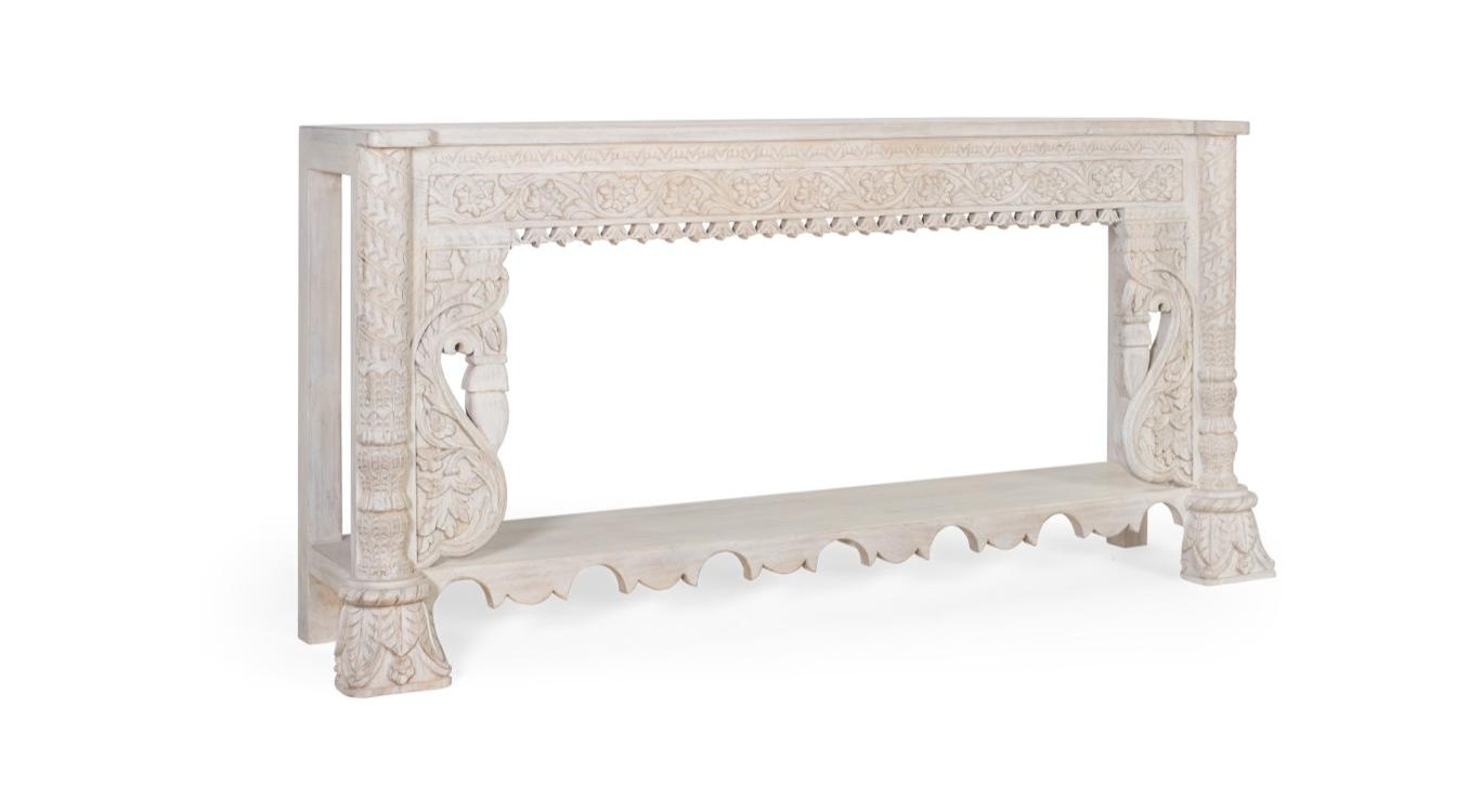 Console Bois Blanc 180x40x90cm