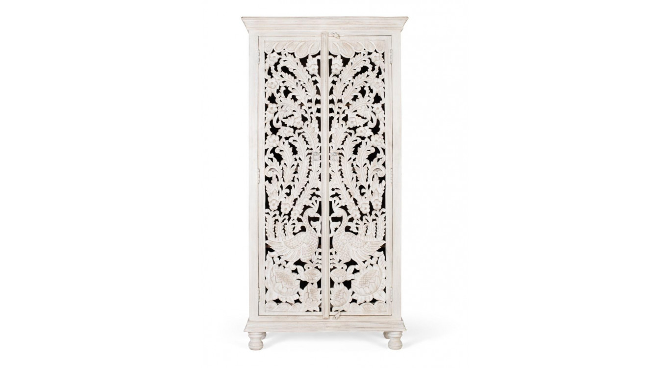 Armoire Bois Blanc 90x40x180cm