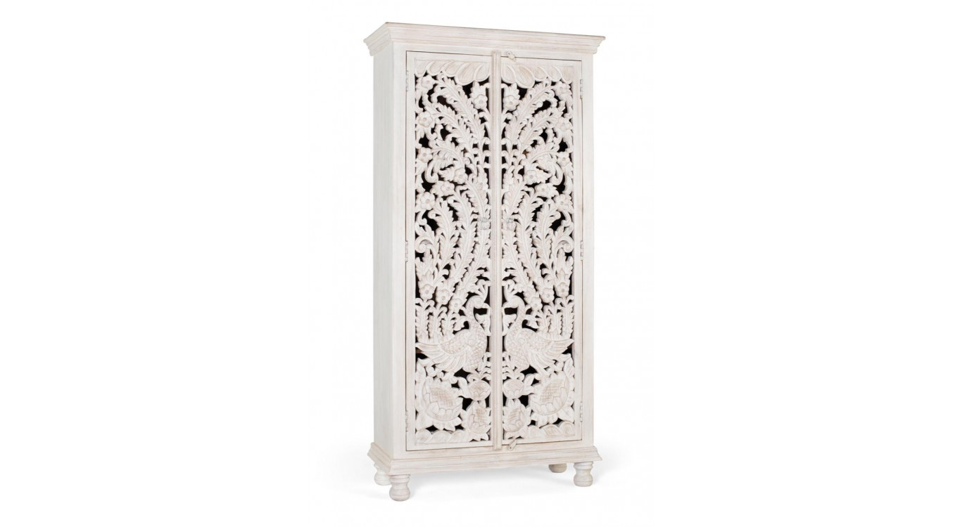 Armoire Bois Blanc 90x40x180cm