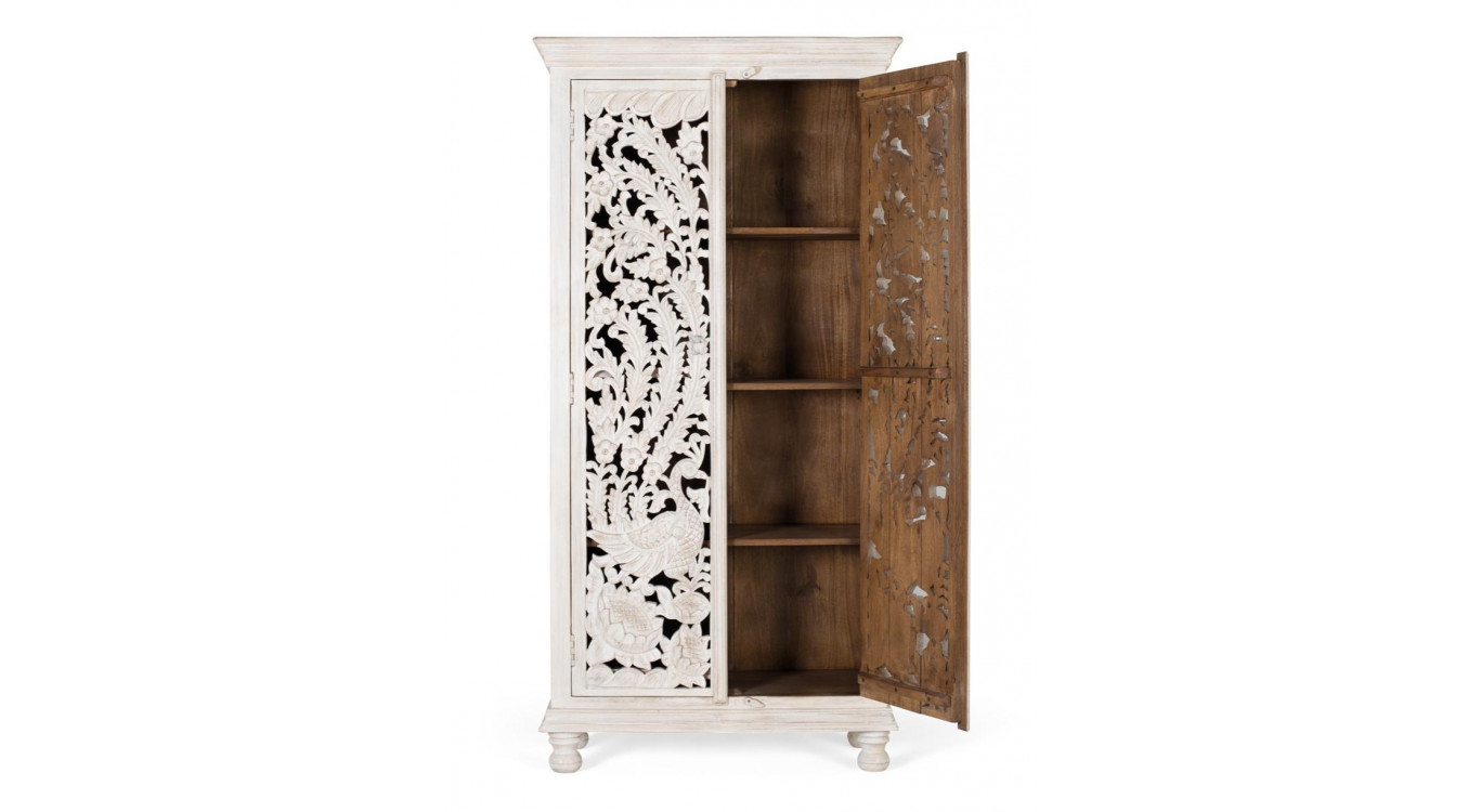 Armoire Bois Blanc 90x40x180cm