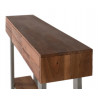 Console 3 Tiroirs Bois Fer Marron Blanc 120x30x90cm