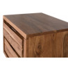 Table de Chevet 2 Tiroirs Bois Fer Marron Blanc 50x40x56cm