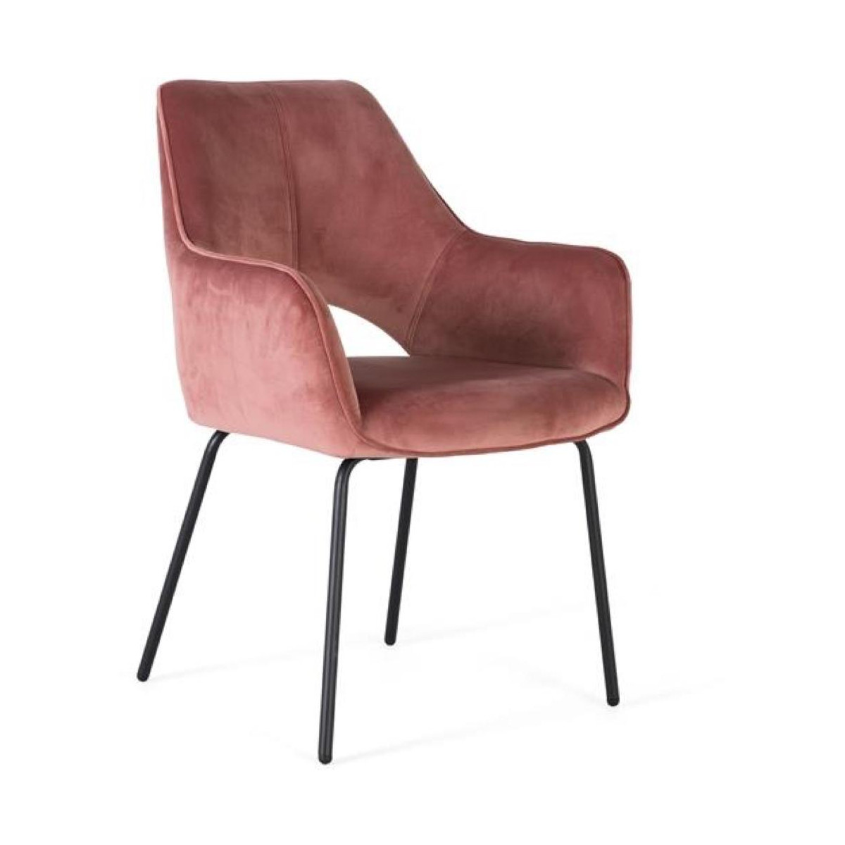 Lot de 2 Chaises Bois Fer Velours Rose 60x65x89cm