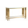 Console Acier Verre Or 130x40x80cm