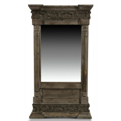 Miroir Ancien Rectangulaire Vertical Bois 42x10x75cm