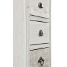 Meuble Semainier Chiffonnier Grainetier Bois Cerusé Blanc 8 Tiroirs 54.5x33x146.5cm