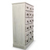 Wochenschrank Chiffonnier Grainetier Bois 18 Schubladen Cerusé Blanc 67x36x110cm