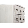 Wochenschrank Chiffonnier Grainetier Bois 18 Schubladen Cerusé Blanc 67x36x110cm