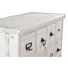 Meuble Semainier Chiffonnier Grainetier Bois Cerusé Blanc 18 Tiroirs 92x34.5x99cm