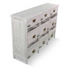 Meuble Semainier Chiffonnier Grainetier Bois Cerusé Blanc 12 Tiroirs 124x32.5x82cm